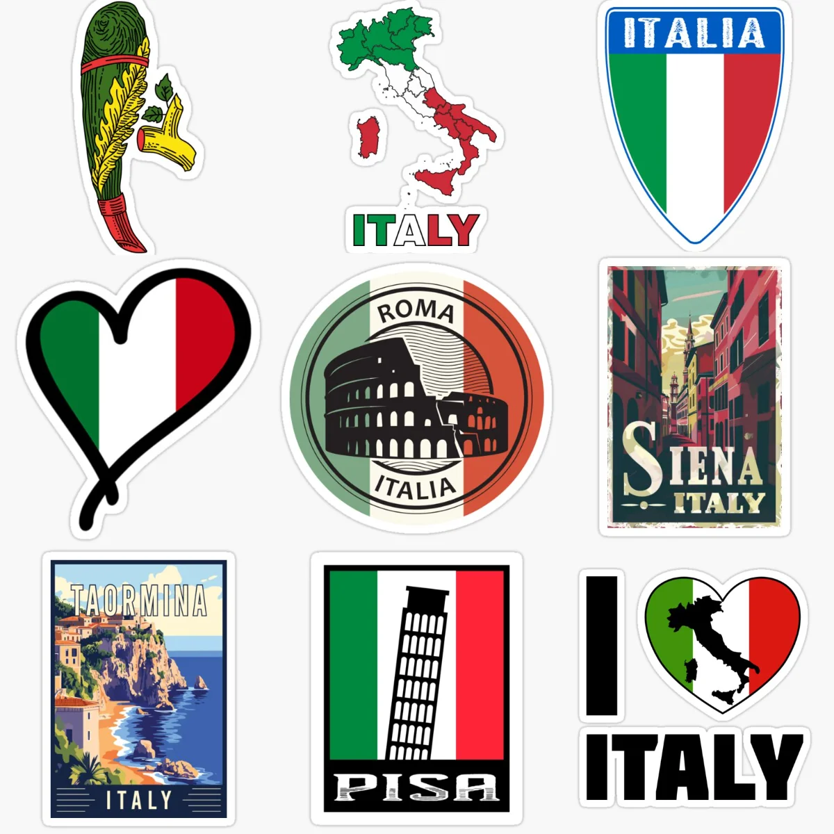 

Italy Italia Flag Map Pisa Emblem Creative Car Stickers for Car Bicycle Van Motorcycle Window Helmet Wall Decoration Accessories