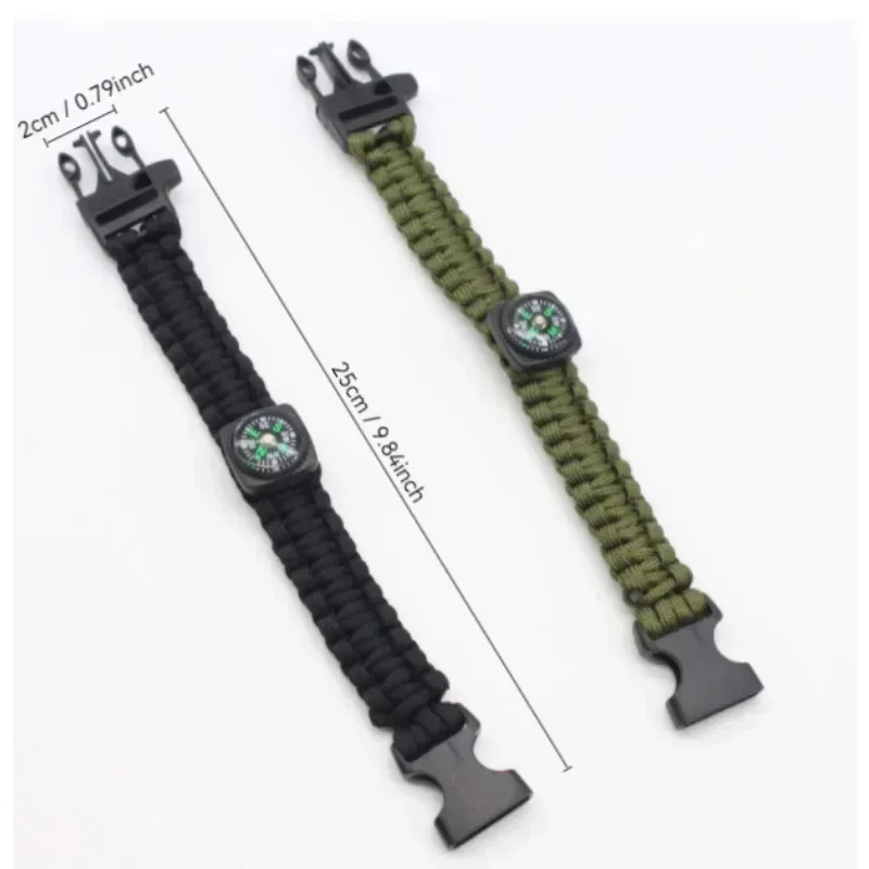 7-core Paracord Survival Bracelet Compass, Whistle, Emergency Gear, Camping Accessories, Hiking Essentials, Hiking Adventures