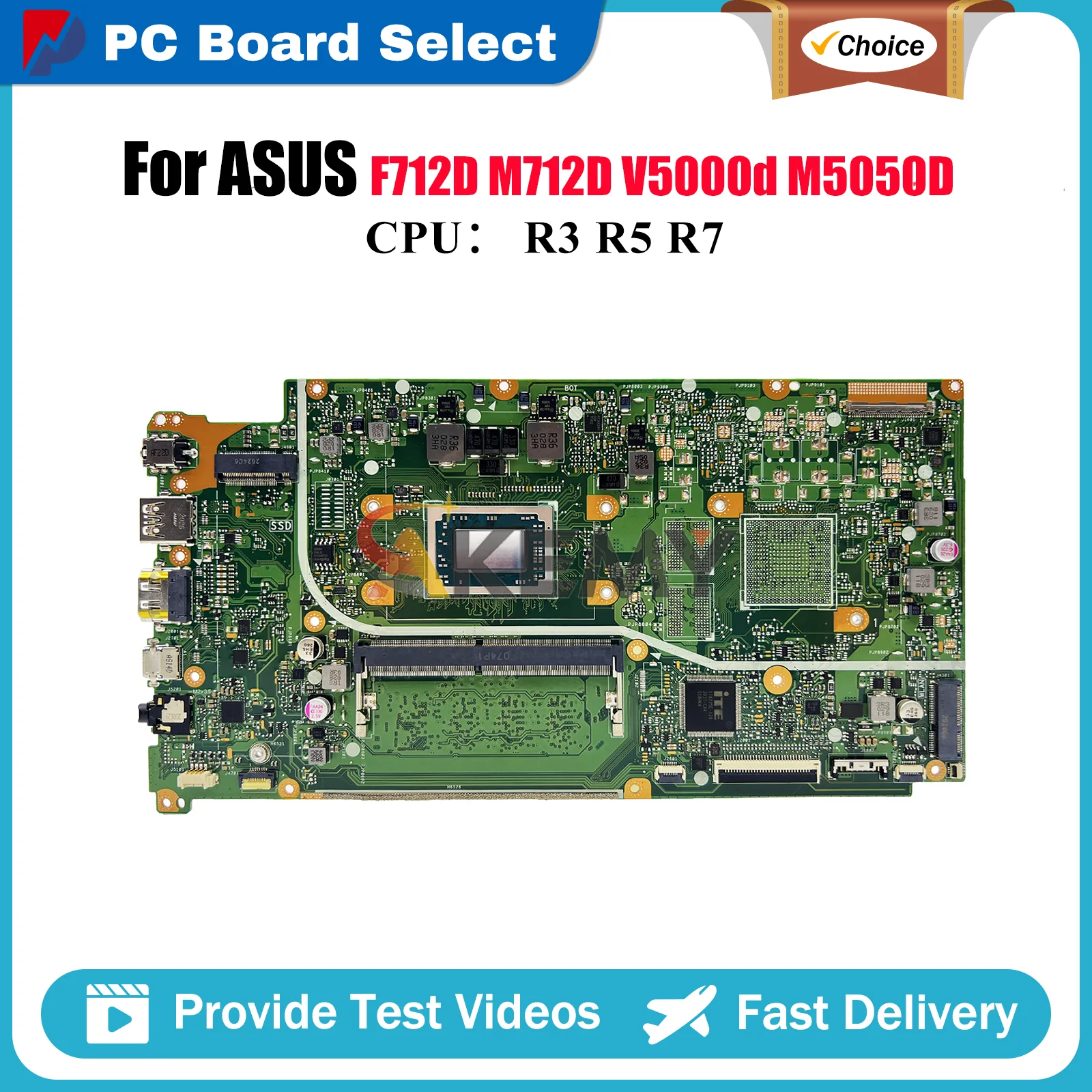 

X712DAU Материнская плата для ноутбука ASUS VivoBook X712D F712D X712DAP M5050D M712D V5000d X712DK X712DA Материнская плата с процессором R3 R5 R7