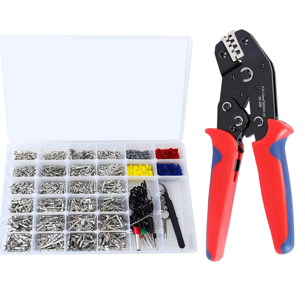 24-teiliges Steckverbinder-Pin-Set mit Crimpzange für 1/1,5/1,8/2,2/2,3/2,8/3,5 mm Stecker-Busbar-Pins, nicht isolierte Kabelanschluss-Pin-Sets. – Detail 6