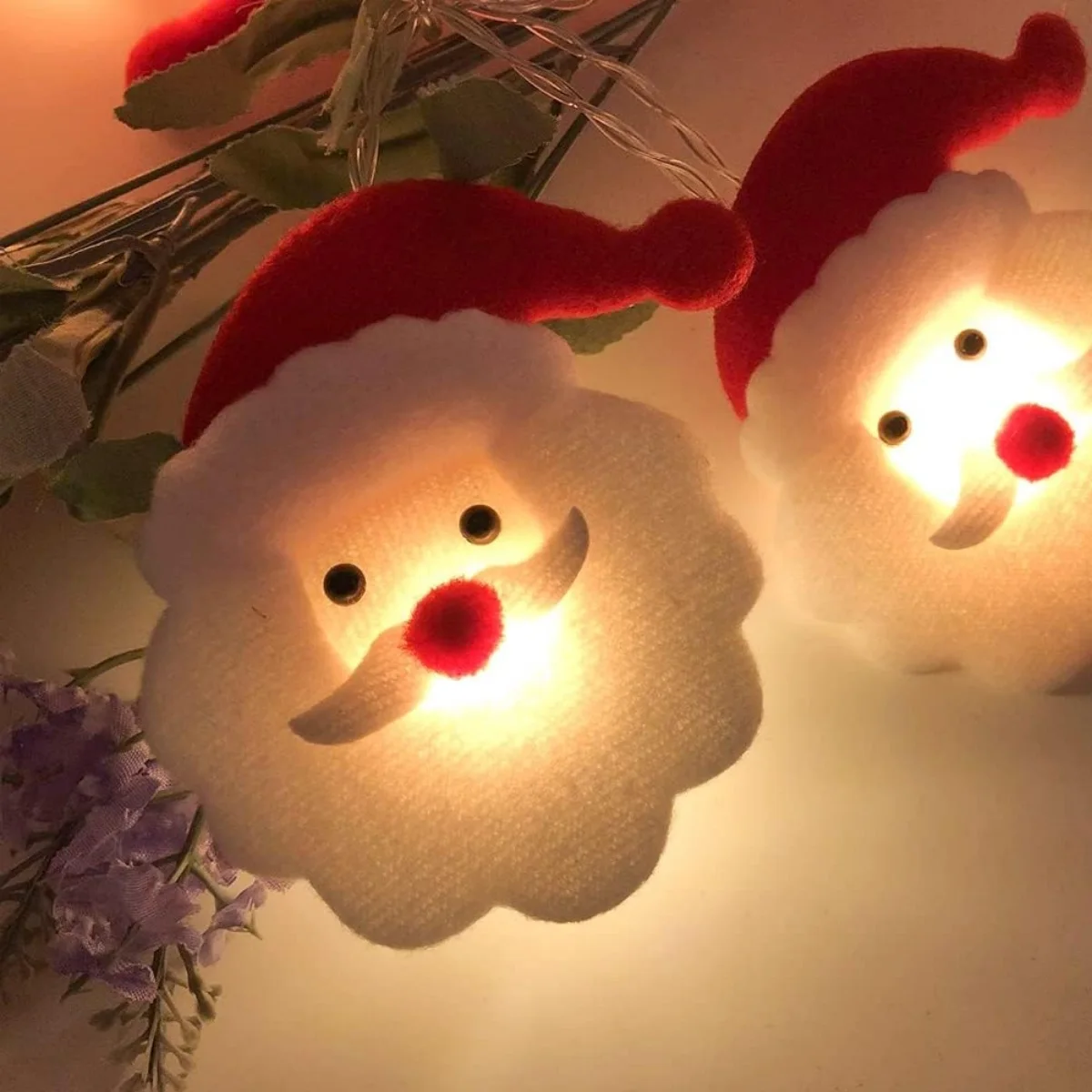 1 قطعة أضواء سلسلة عيد الميلاد مع قبعة حمراء سانتا كلوز 10/20LED بطارية تعمل بالطاقة للمنزل داخلي في الهواء الطلق ساحة عطلة عيد الميلاد ديكور