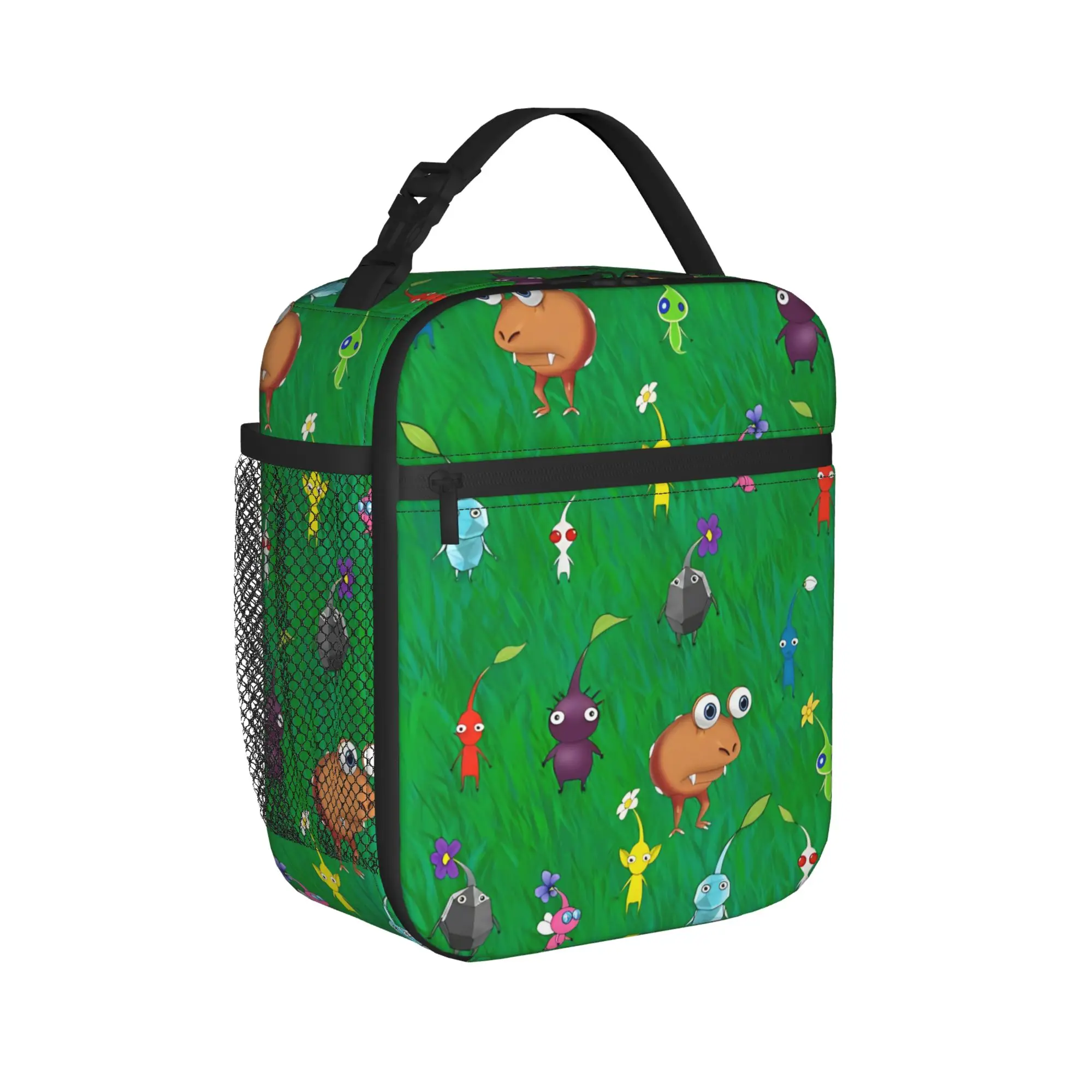 Pikmins Field Insulated Lunch Bags Large Video Game Cartoon Kids Reusable Thermal Bag Tote Lunch Box Office  Outdoor Bento Pouch