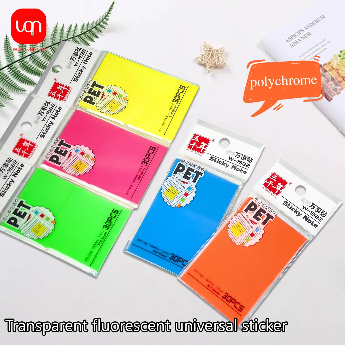 Kép 3: Átlátható Fluoreszkáló Dédelget Nyúlós Felvétel, Vízálló Fluoreszkáló Betűrendes mutató tabs, multi-color öntapadó Könyvjelző, Hivatal Könyvkereskedő