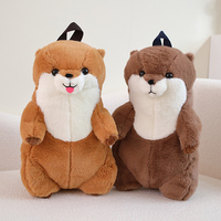 50cm Sea Otter Plush Backpack Cartoon Cute Plush Toy Soft Stuffed Animal Shoulder Bag for Kids Girls Birthday Gifts