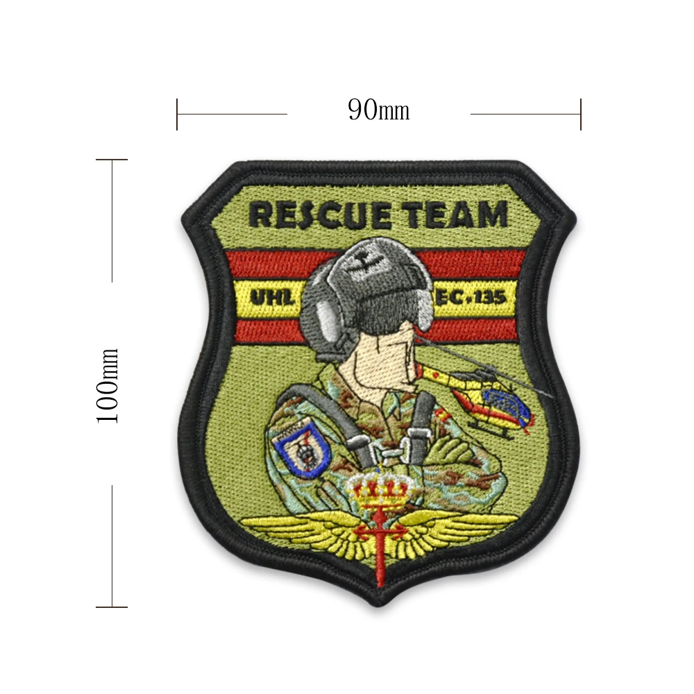 Rescue Team Embroidery Patches Embroidered Iron on Badges for Clothes Punk Clothes Rider Biker Appliques