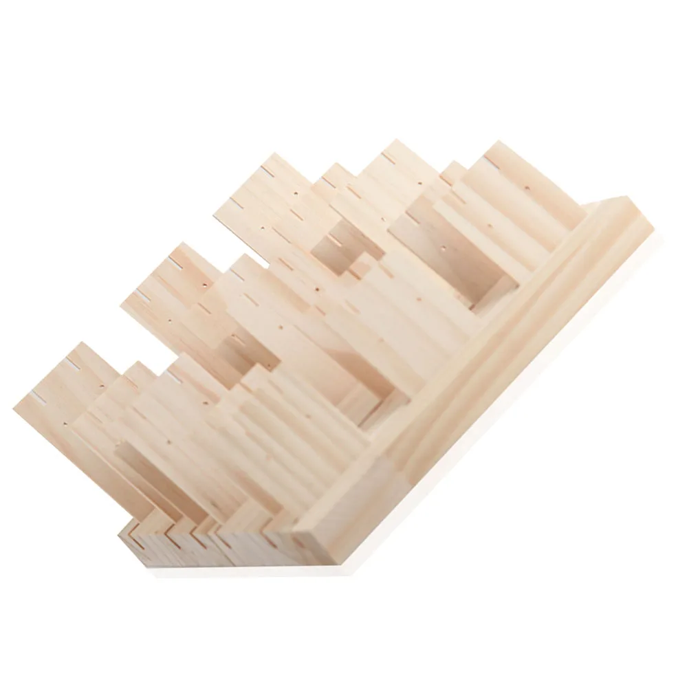 

Creative Jewelry Display Stand Wooden Organizer For Earrings Necklaces Bracelets 3 Slots Durable Gift Home Decor