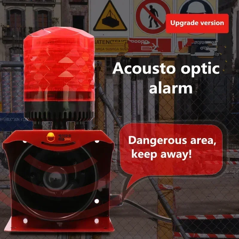 SF-513 Sound and Light Alarm Red 12V 24V 220V Industrial Horn Siren LED Flashing Strobe Warning Light with Remote Control Emerge