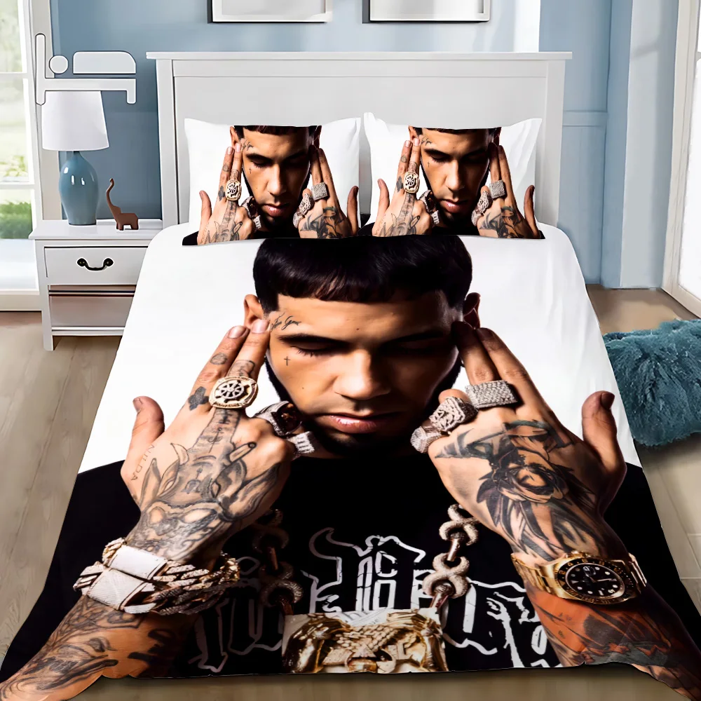 Anuel AA Real Hasta La Muerte funda nórdica funda de almohada juego de cama niño niña decoración de dormitorio niños individual doble tamaño grande