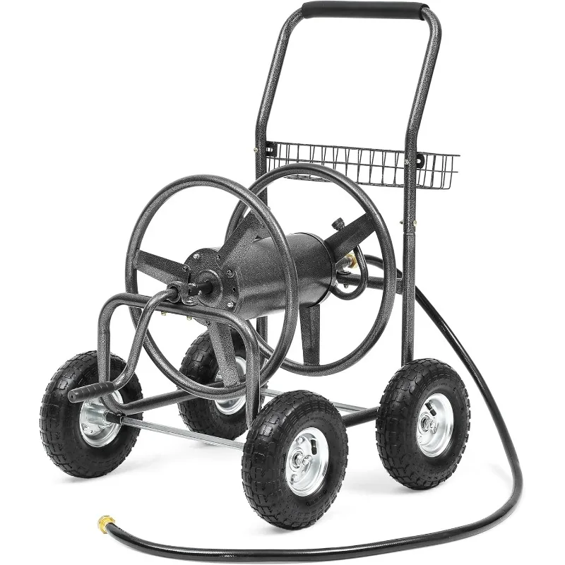 

Garden Water Hose Reel Cart - 250 ft. Capacity, 10" Pneumatic Tires, Powder-Coated Steel Frame