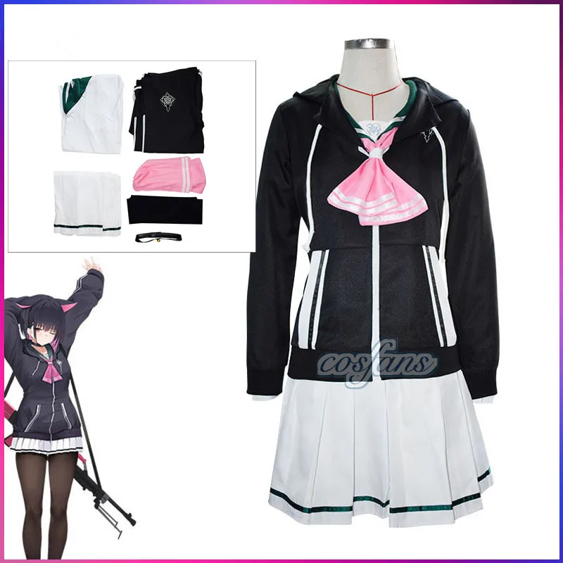 

Blue Archive Kyoyama Kazusa Cosplay Costume Women Girl Black Hoodie Sailor Suits Skirt Wig Halloween Carnival Suit