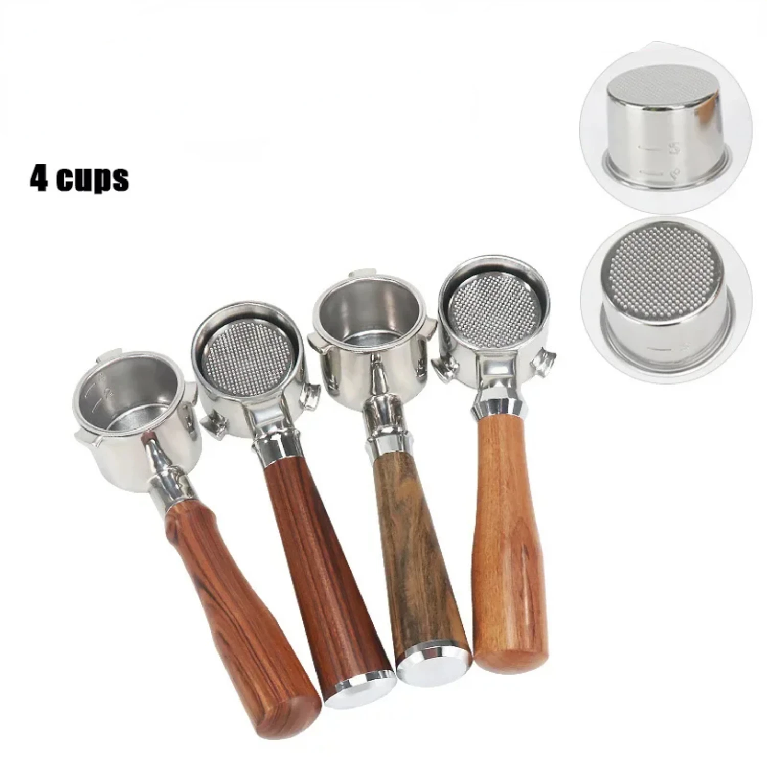 51mm Bottomless Coffee Handle Filter DeLonghi EC9335/9665/9155  Coffee Maker with 4 Cups Filter Basket Coffee Appliance