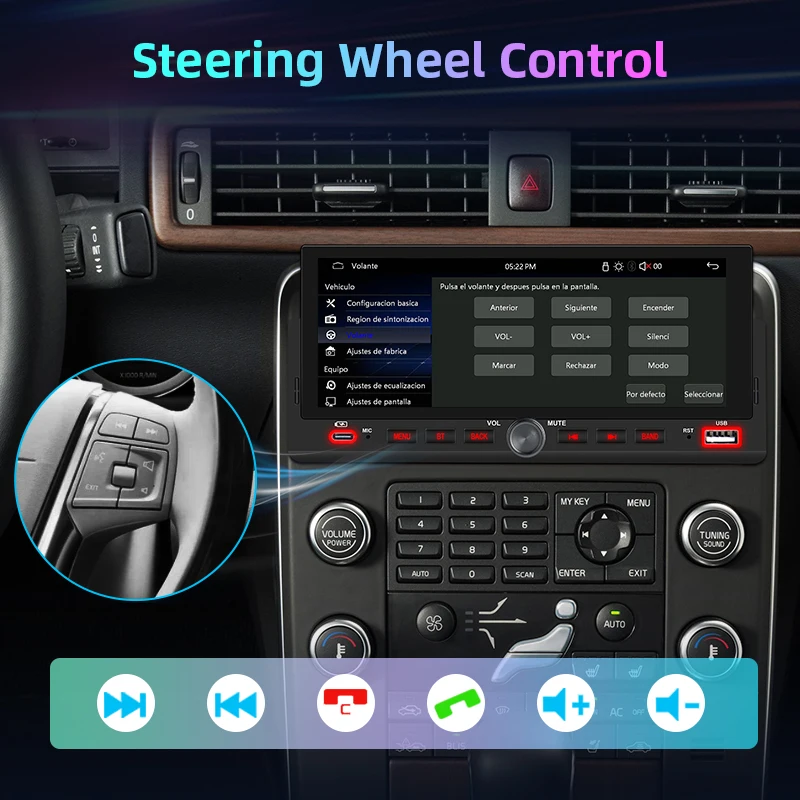 Junsun 6,86 "Radio estéreo para coche 1 Din Universal Multimedia Video reproductor MP5 Carplay Android Auto pantalla táctil BT SWC carga USB 4