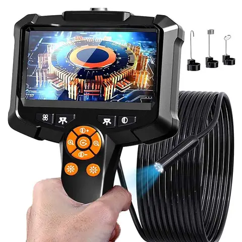 4.3" IPS Screen Industrial Endoscope 1080P Digital Borescope Inspection Camera 8.0mm IP67 Waterproof Semi-Rigid Snake Camera