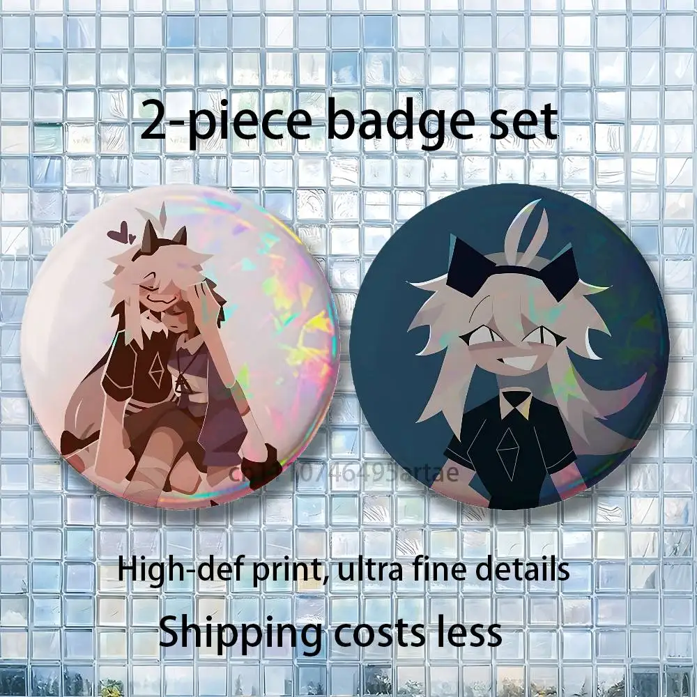 Alice Oliver Katie Agetha Engel circle FPE Backpack Accessories25,32,44,58,75mm Round Enamel Pins 2piece set Cartoon Anime Badge
