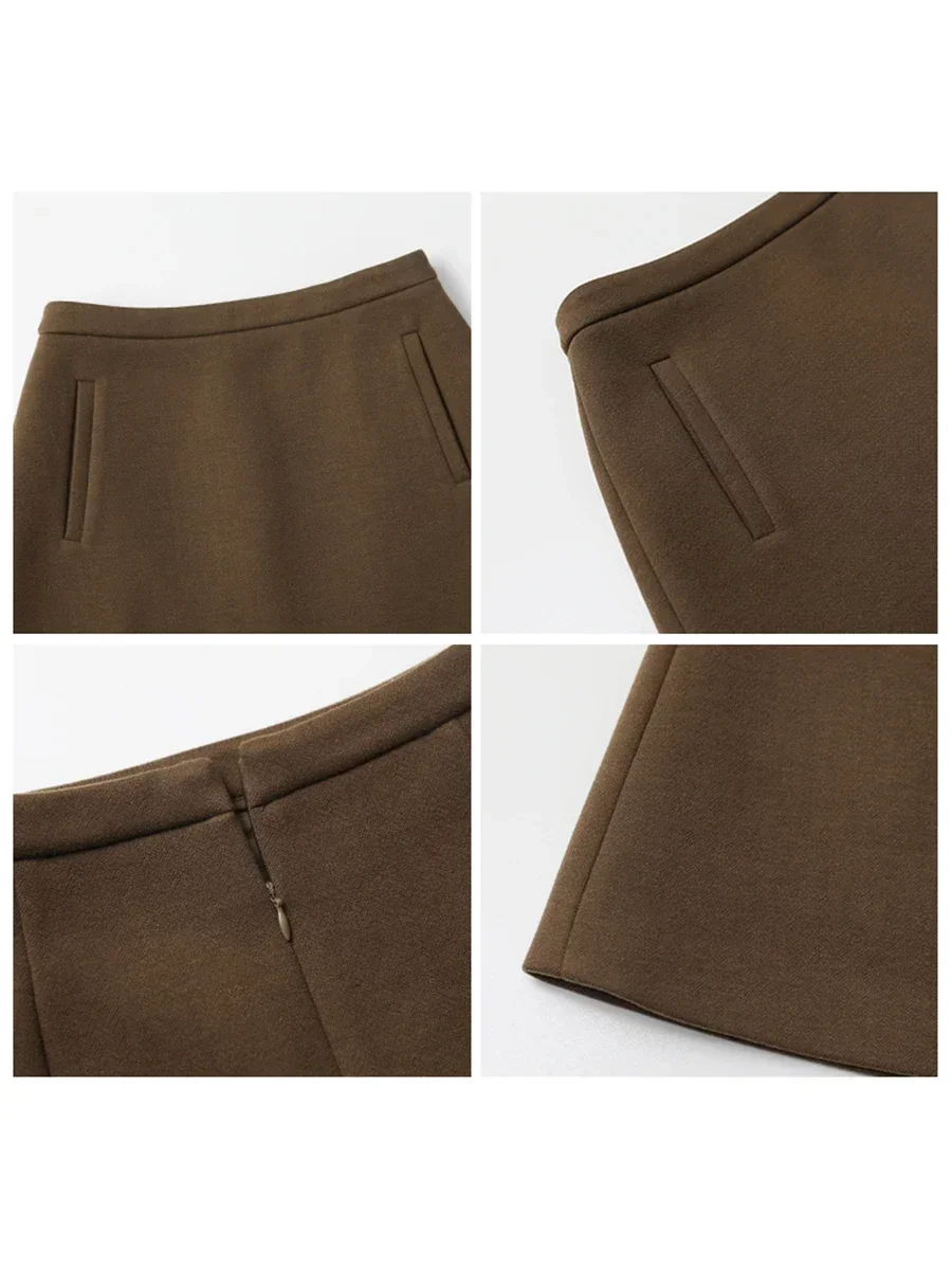 CHIC VEN Fashion Women Mini Skirts Casual High Waist Loose Solid A-line Female Short Skirt Streetwear Autumn Winter 2024
