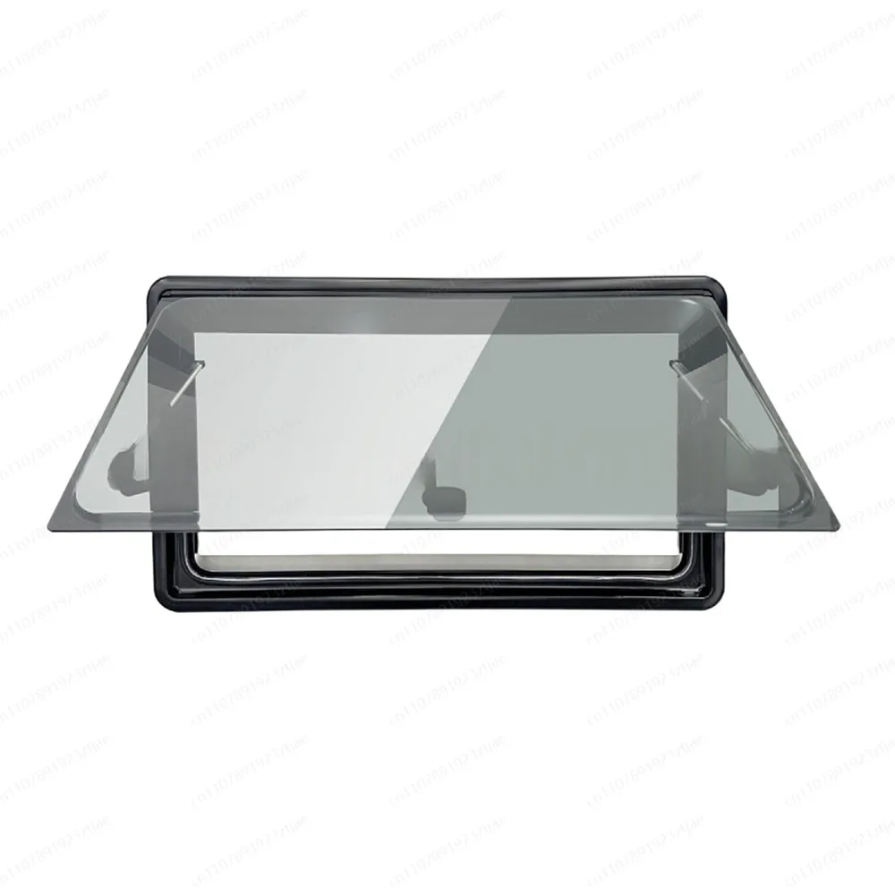 Right Angle Opening RV Window with Pleated Blind - Complete Replacement Unit for Camper Van