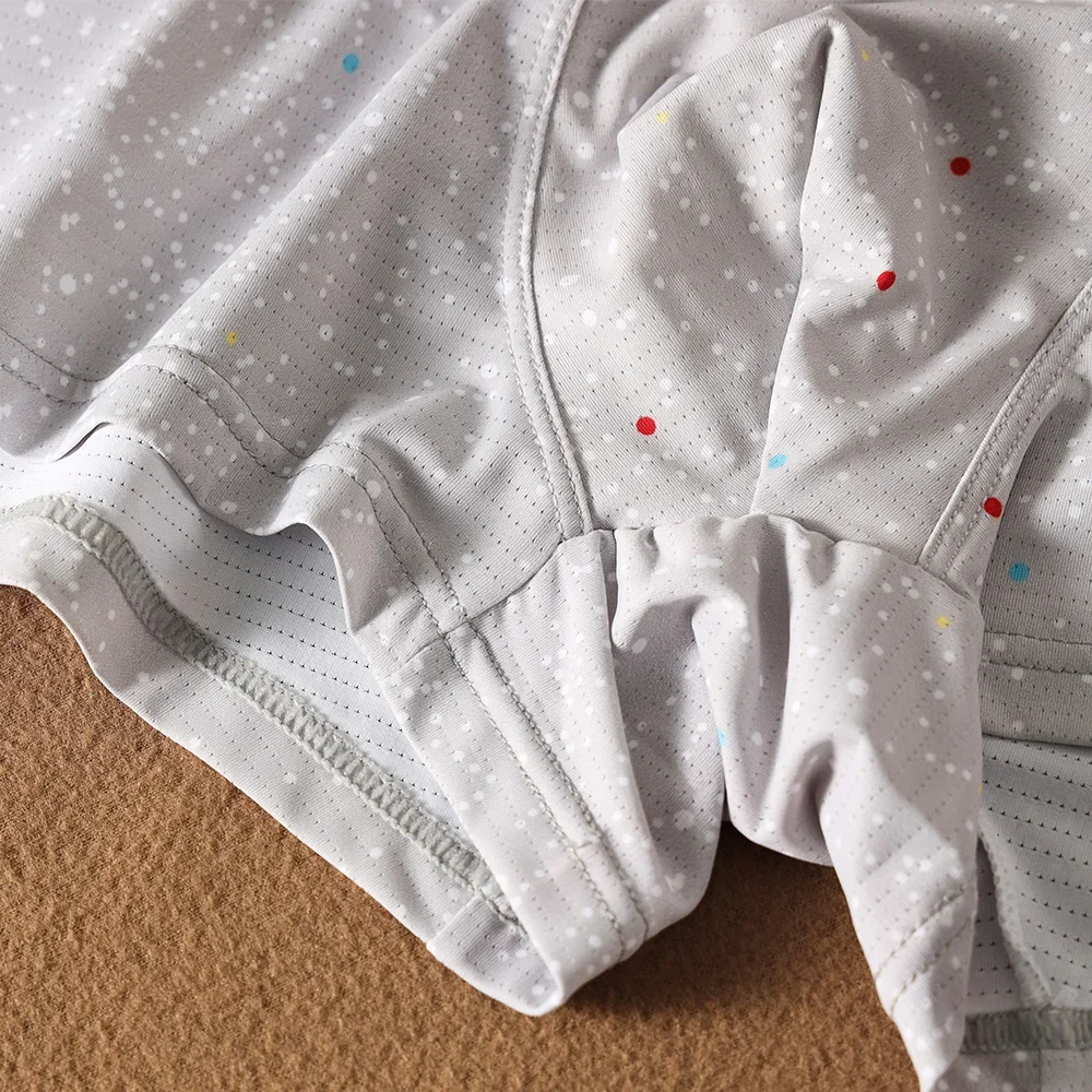 تنفس الحرير الجليد ملابس داخلية للرجال السماء المرصعة بالنجوم طباعة عالية المرونة الملاكمين كيس شبكي كبير لينة مريحة العصرية الذكور Underpant