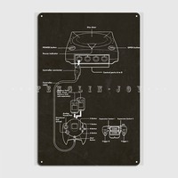 Dreamcast Patent Metal Sign Cinema Garage Bar Cave Decoration Plates Tin Sign Posters