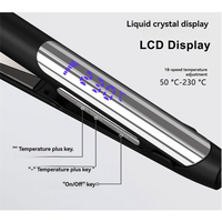 Exquisite-Hair Straightener And Curler  2 In1 Professional Flat Iron Instant Heat Up  Digital LED Display Adjust Temperature US