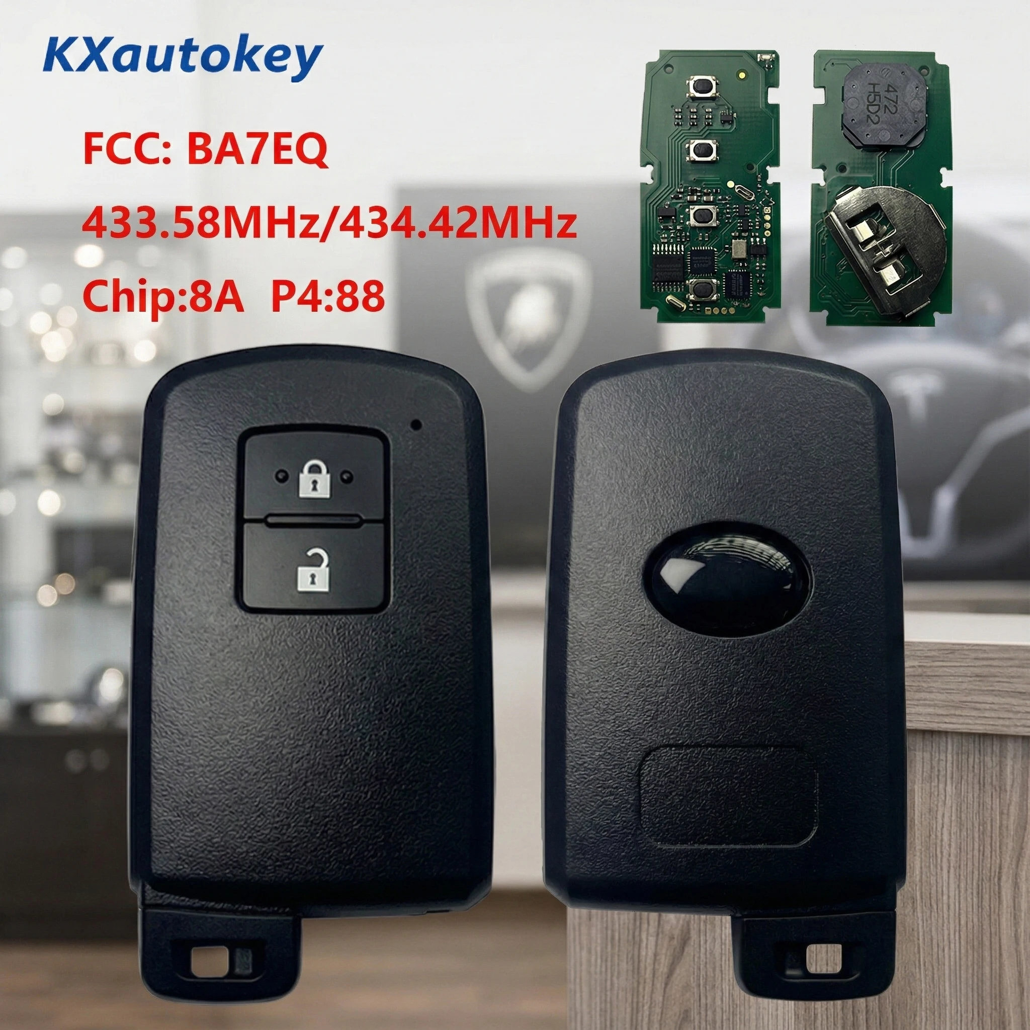 

KXK007038 For Toyota Yaris Auris 2Buttons FCCID-BA7EQ Chip-8A P4 88 Complete Folding Key For Toyota Yaris Auris