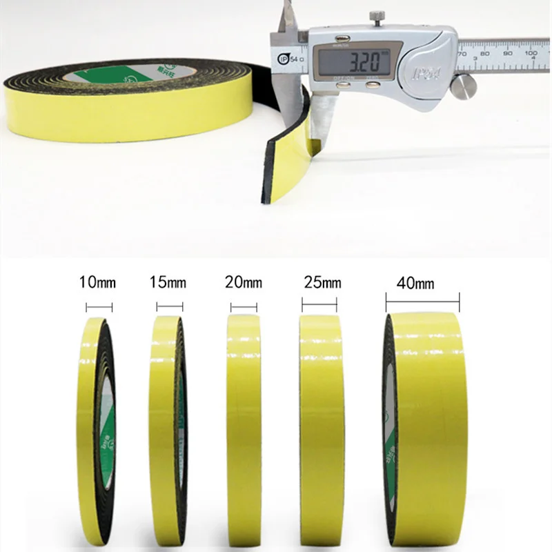 10 متر إيفا الأسود رغوة الإسفنج المطاط الشريط الشريط لاصق قوي المضادة للتصادم مقاوم للماء نافذة الباب شريط عازل الطقس تجريد