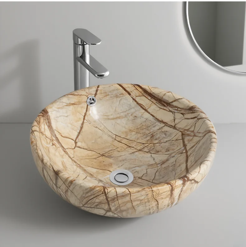 Modern Design Granite Stone Single-Hole Above Counter Basin With Drainer 12L Capacity Eco-friendly For Bathroom By Urban Home