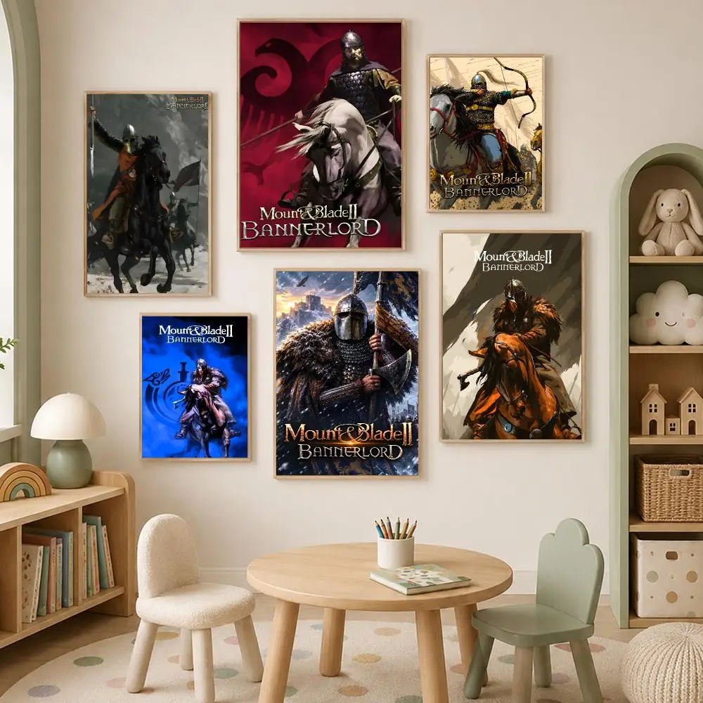 Game Medieval Mount Blade II Poster Self-Stick HD PP paper Wall Art  Waterproof Decor for Bedroom, Living Room，Gift