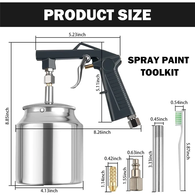 Пистолет-распылитель ABNO с канистрой для жидкости, под покрытие на входе NPS 1/4 дюйма, жидкая пленка для распыления прорезиненного подшерстка и покрытий