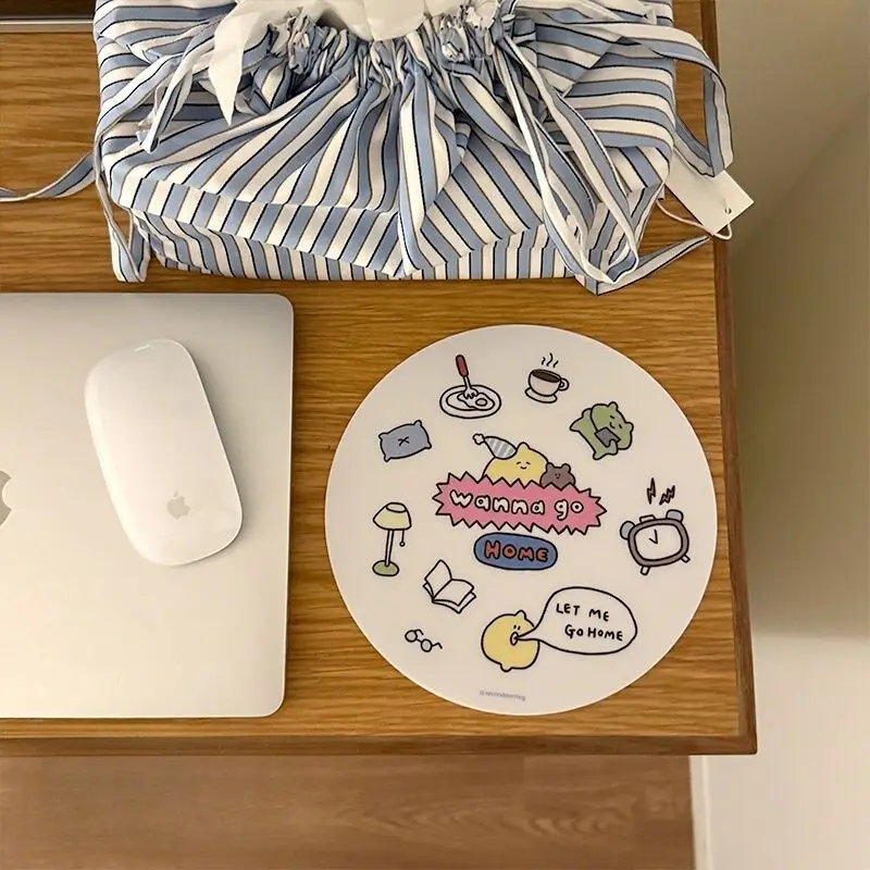 Korean Cute Kawaii Lemon Ins Cartoon Rubber Portable Slim Mouse Pads Anti Slip Durable for Office Study Dorms Student Girly Home