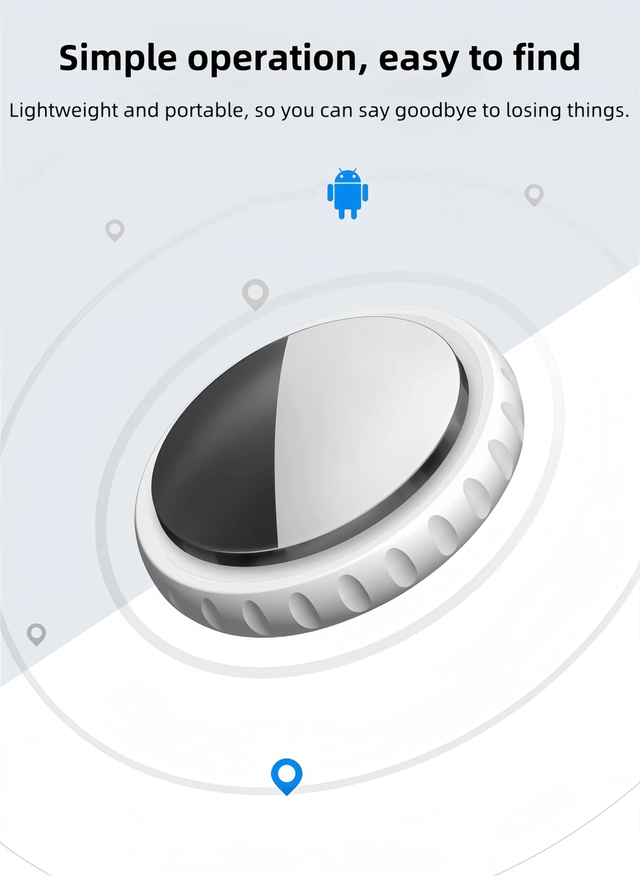 Smart Finder Bluetooth pour la prévention des pertes, localisateur d\'animaux, lien de sécurité Smart Track, étiquette intelligente pour Android, iOS