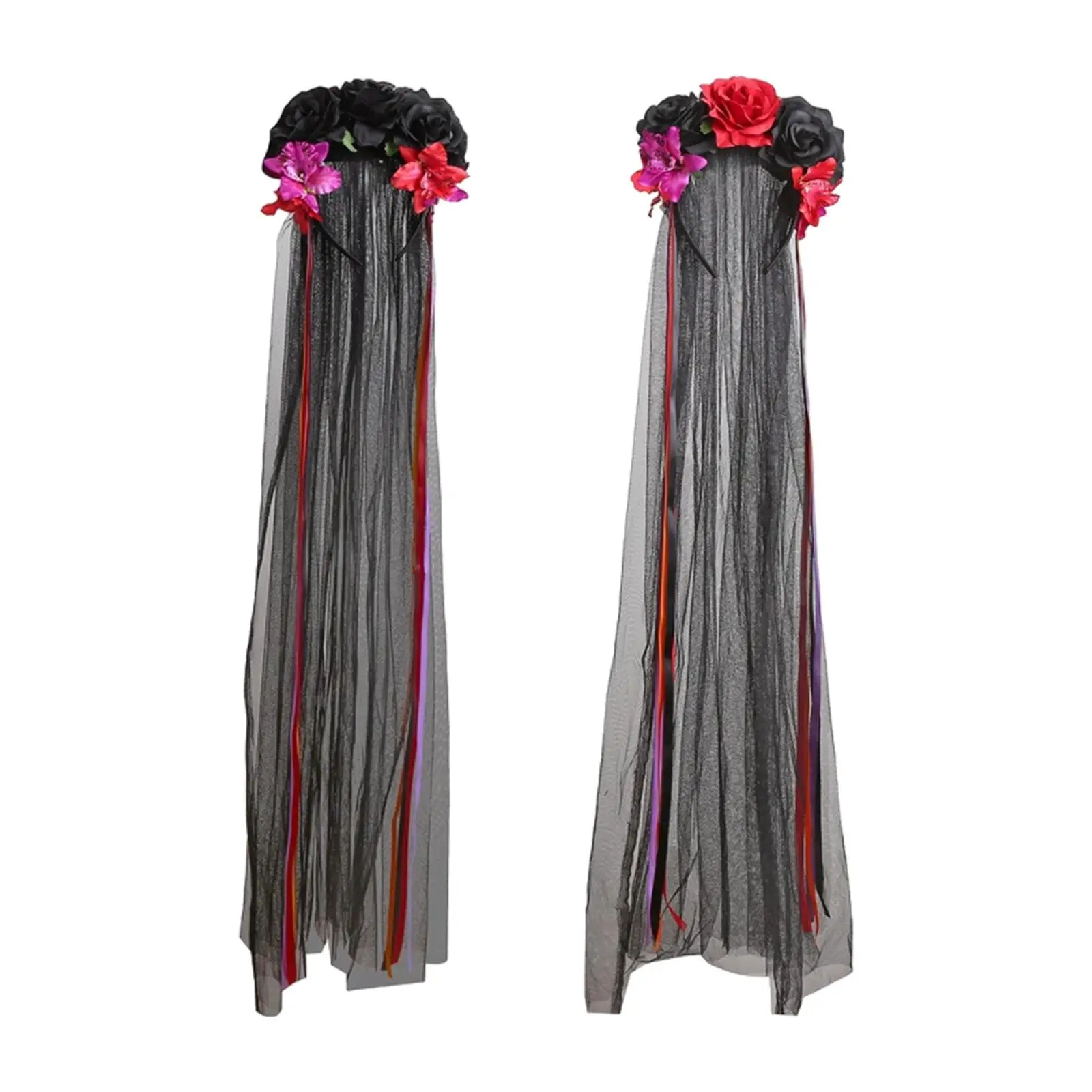 Confortável Halloween Rose Headband para mulheres, noiva Headpiece, Cosplay Performance, Role Play, Carnival Party, Criativo