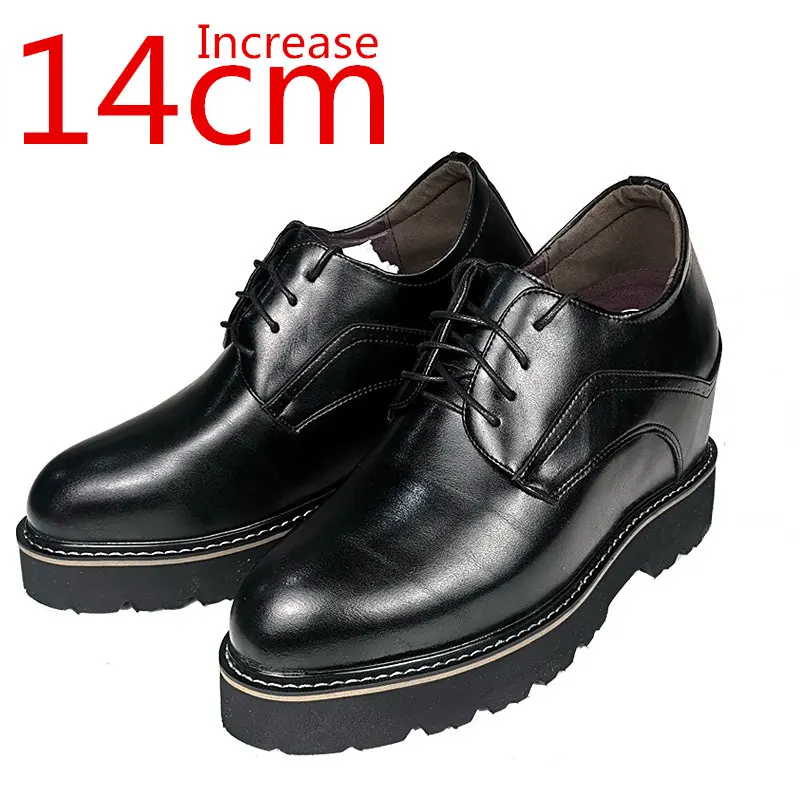 Extra-high Men\'s Shoes 14cm Elevator Rare Inner Height-enhancing Wedding Leather Shoes Ultra-high Heels Business Stage Shoe Male