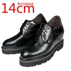 Extra-high Men's Shoes 14cm Elevator Rare Inner Height-enhancing Wedding Leather Shoes Ultra-high Heels Business Stage Shoe Male