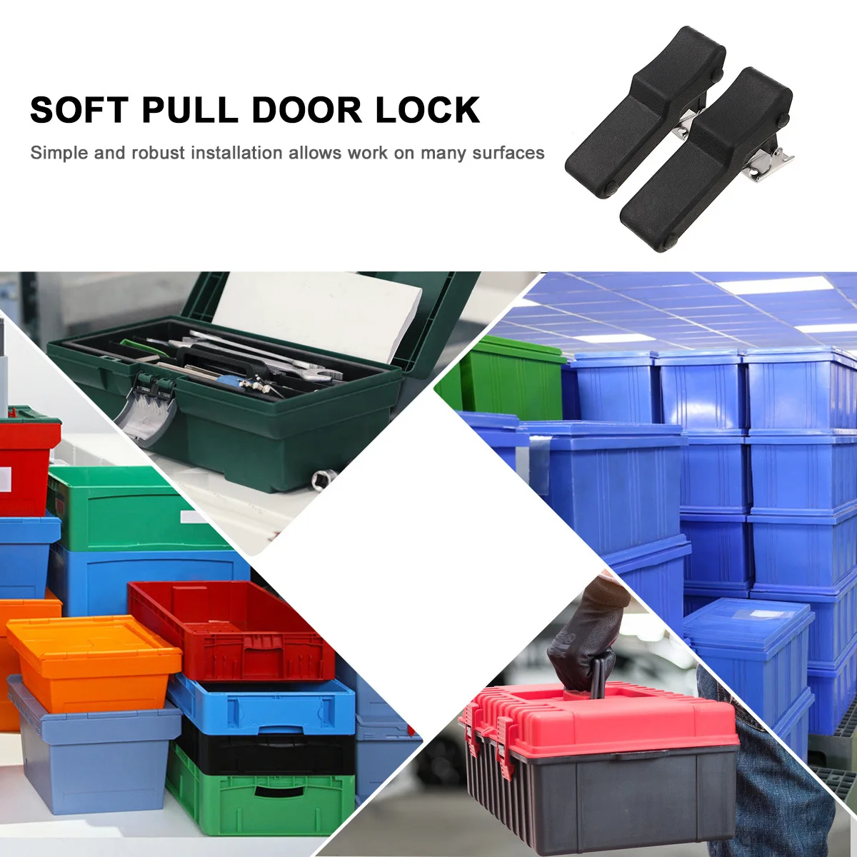 

2pcs Rubber Latch Lock Stainless Steel Heavy Duty Concealed Toggle Catch Vibration Absorbing Durable Clamp Hasp Hardware