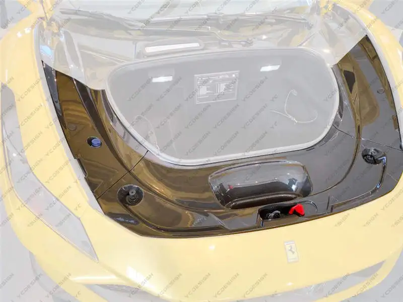 

Сухое углеродное волокно DCF 2019-2023 Ferrari F8 Tributo и Spider, комплект передней крышки багажника, 3 шт., аксессуары для стайлинга автомобилей