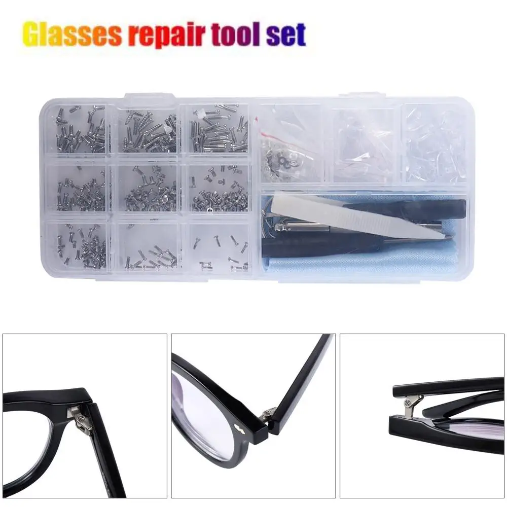 Screwdriver Assorted Kit Watch Tiny Screws Sunglass Repair Tool Glasses Screws Sets Eyeglass Nose Pads Glasses Screws