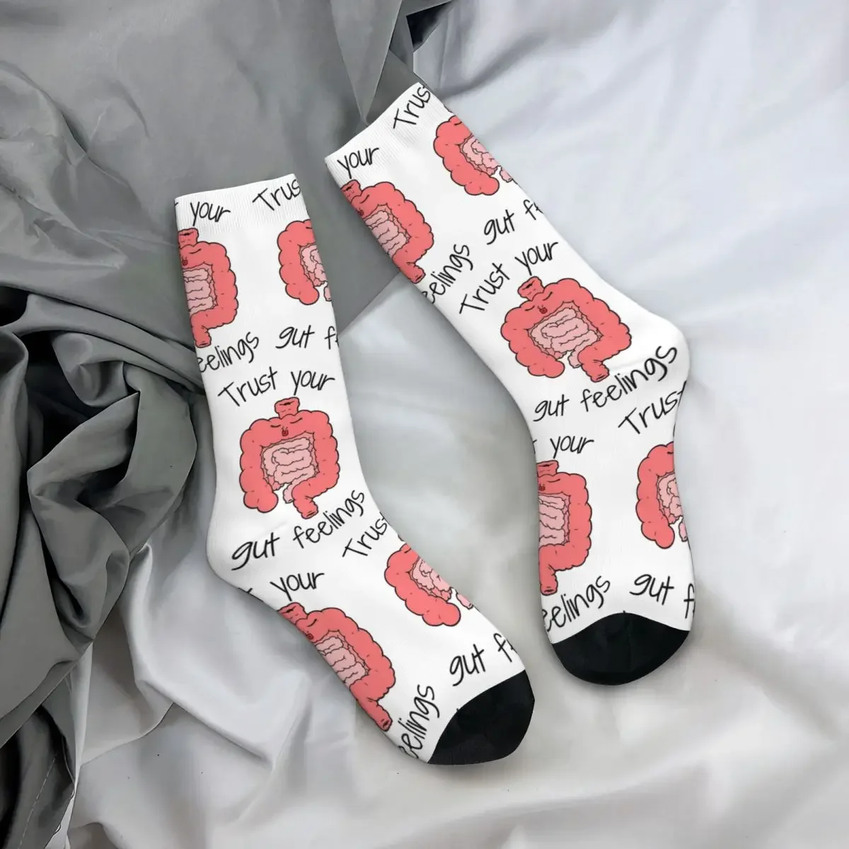 Trust Your Gut feelings SOCKS Harajuku ซูเปอร์นุ่มพิเศษชุดถุงเท้ายาวทุกฤดูสำหรับเป็นของขวัญสำหรับผู้ชายผู้หญิง