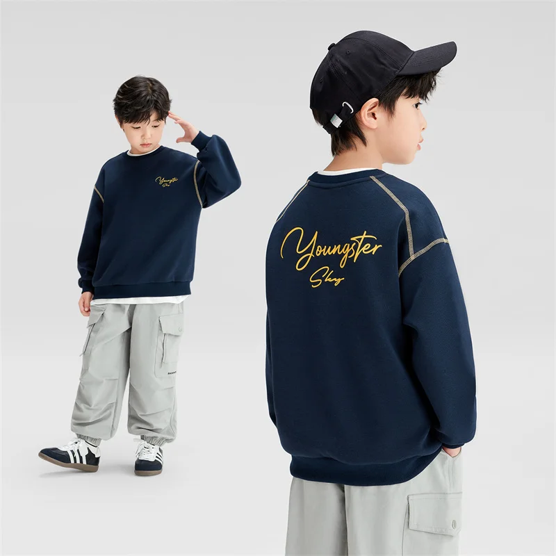 

Boys Spring Oversized Sweatshirt Children's Autumn Cool Stylish Pullover 2026 Kids Casual Sports Clothing Teenager Loose Clothes