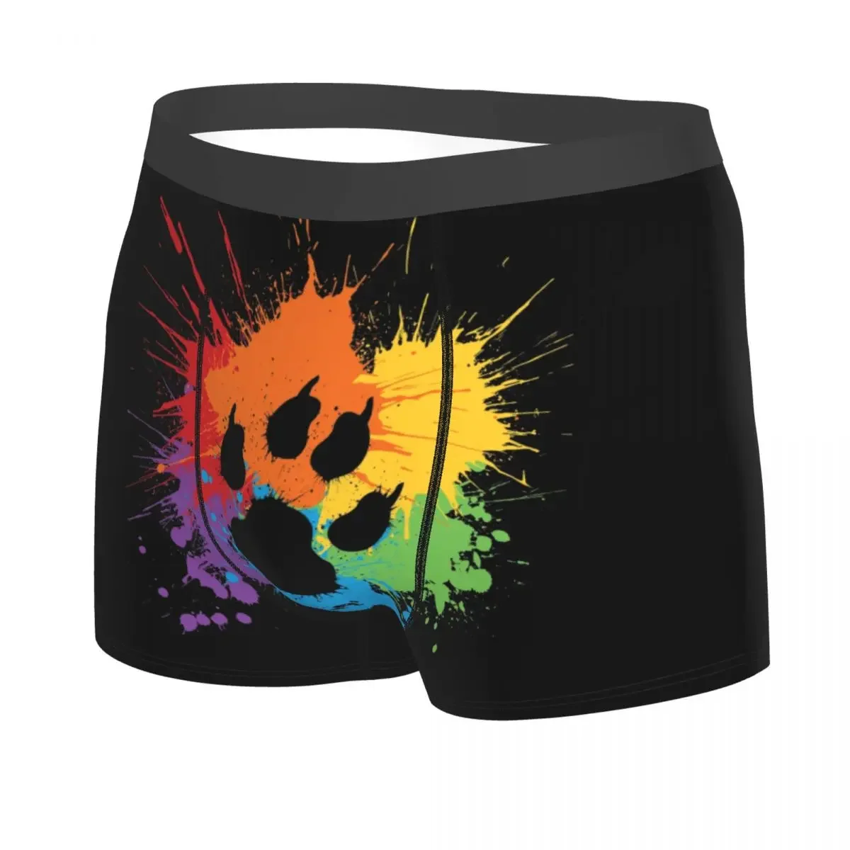 Custom Gay Bear Paw Pride Boxer Shorts For Homme Male GLBT LGBT Rainbow Pride Underwear Panties Briefs Soft Sexy Underpants