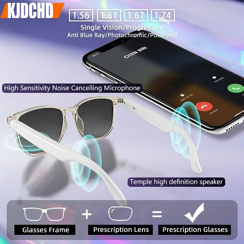 kjdchd-女性-bluetooth-スマート処方メガネバイノーラルスピーカーアンチブルーレイ老眼鏡近視累進眼鏡-gs03