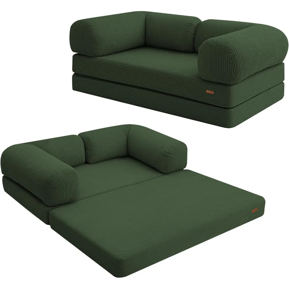 

Sofa Bed, 4-in-1 Floor Foldable Sofa Couch Bed Queen With L-shaped Armrests, Convertible Folding Chair Bed Sleeper Mattre