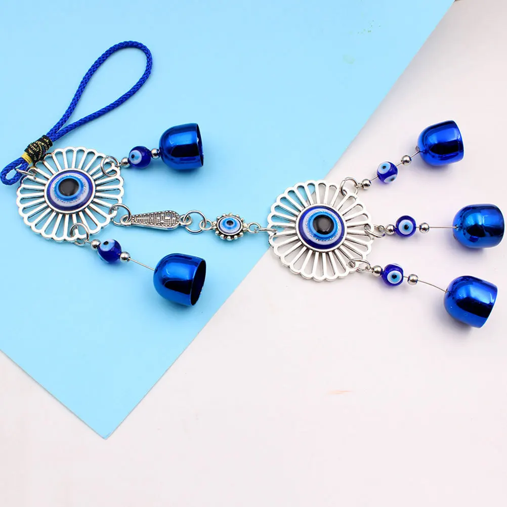 

Blue Wind Chime with Evil Eye Garden Decor Car Charm Chimes Decorativeimes Hollow Out Ornament