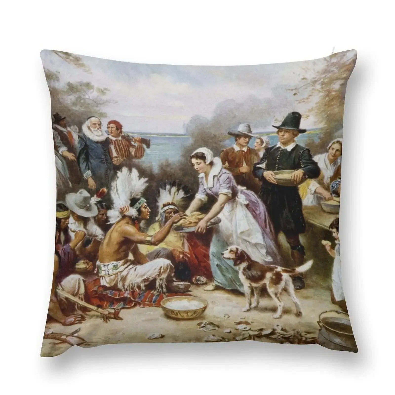 

The First Thanksgiving Throw Pillow Cushion Child luxury home accessories pillow