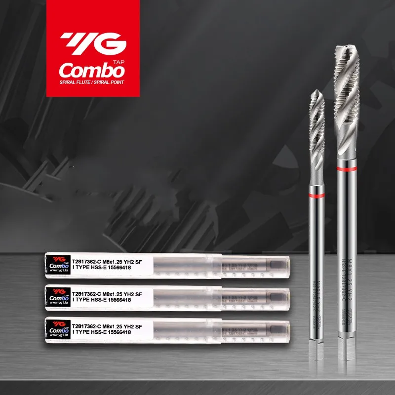 YG-grifo estriado en espiral para máquina, accesorio métrico de Corea del Sur, M3/M4/M5/M6/M8/M10/M12 X 100/150mm