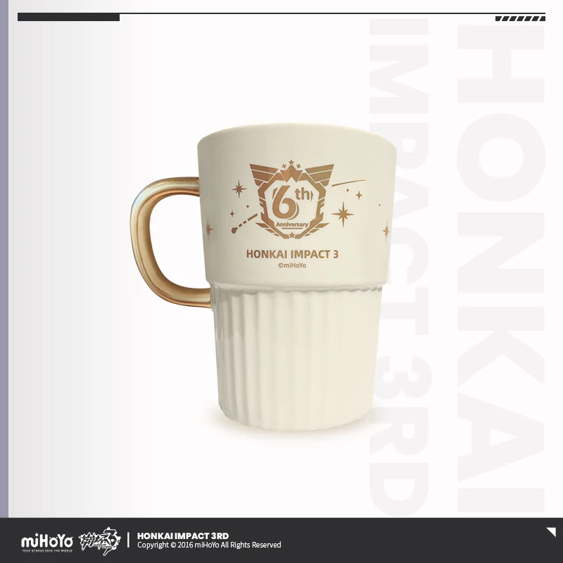 MiHoYo Game Honkai Impact 3 6th Anniversary Cosplay Memorial Mug Anime Ceramic Coffee Cup Metal Spoon Xmas Gift 410ML