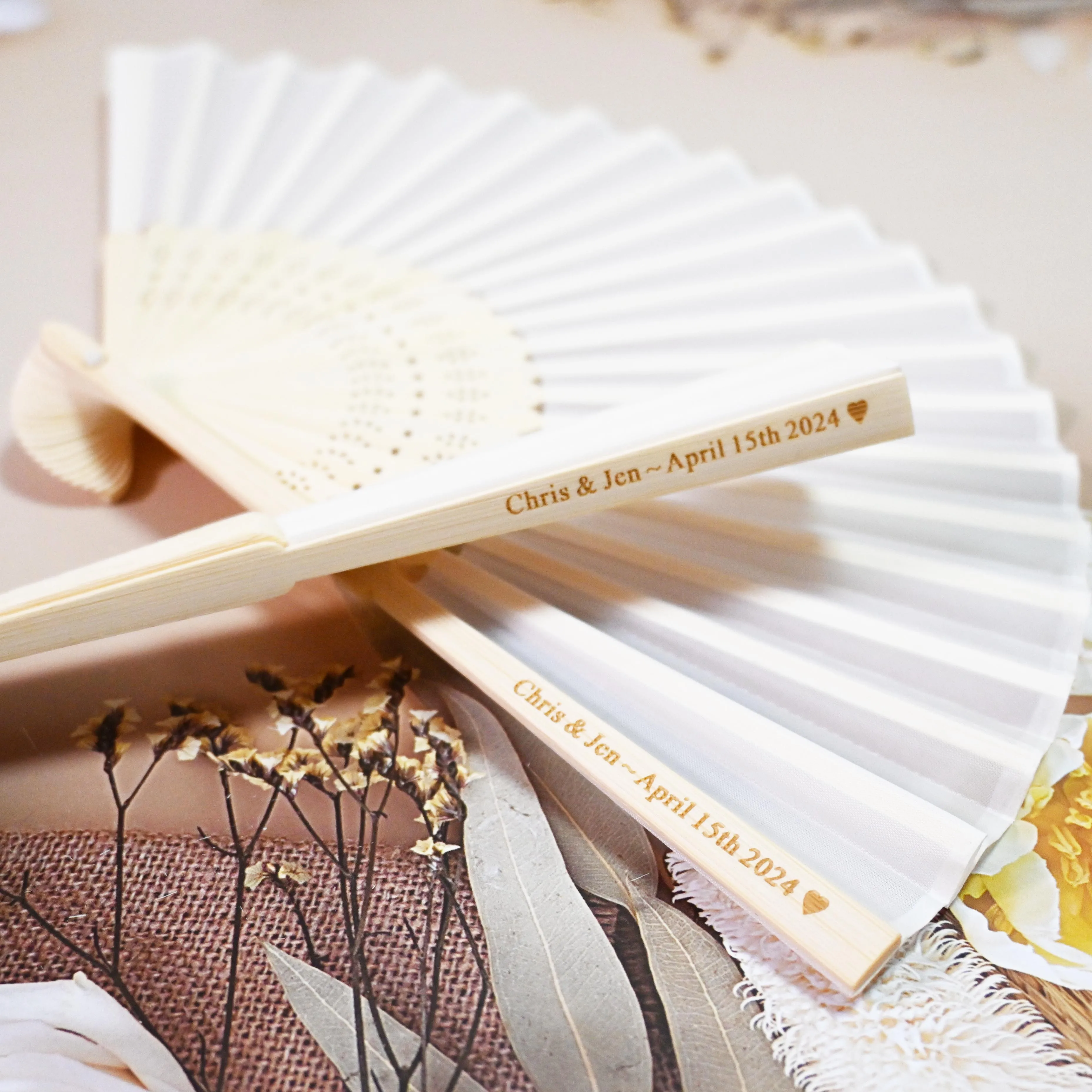 50Pcs Summer Wedding Fans- Personalized Engraved Wedding Fans, Hand Fans Wedding Fans Favor Gift Bridal Shower,Special Event Fan