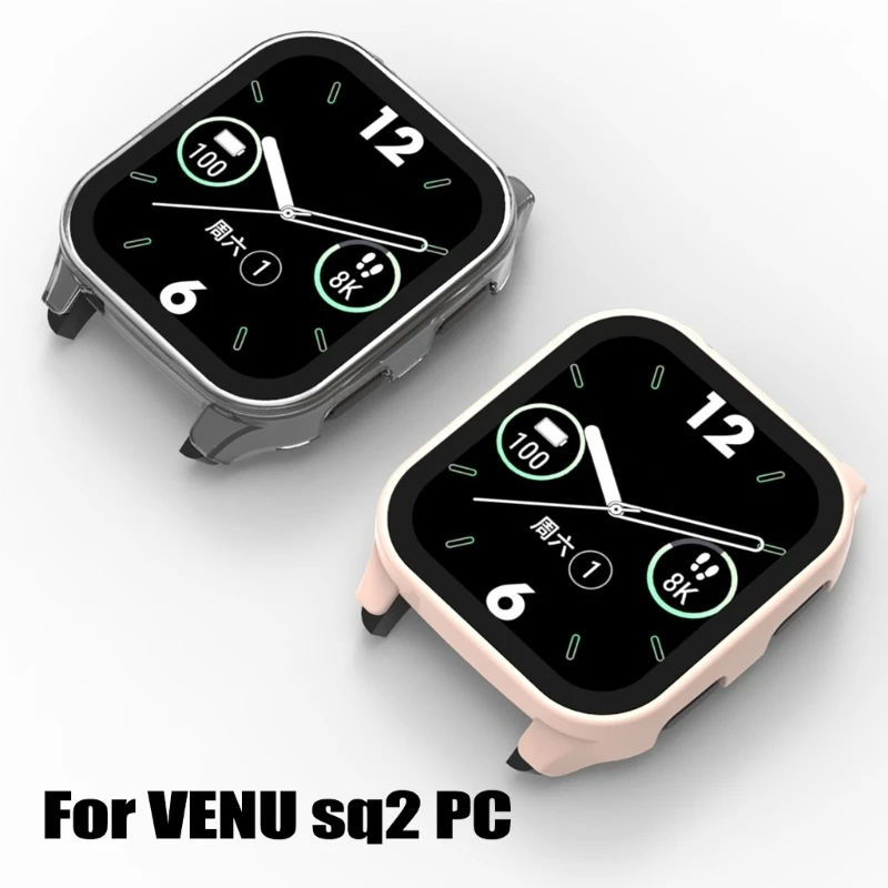 Smartwatch Frame Housing Tempered-Glass Film Hard Cover Compatible for Venu Screen Bumper-Shell Protector-Shockproof