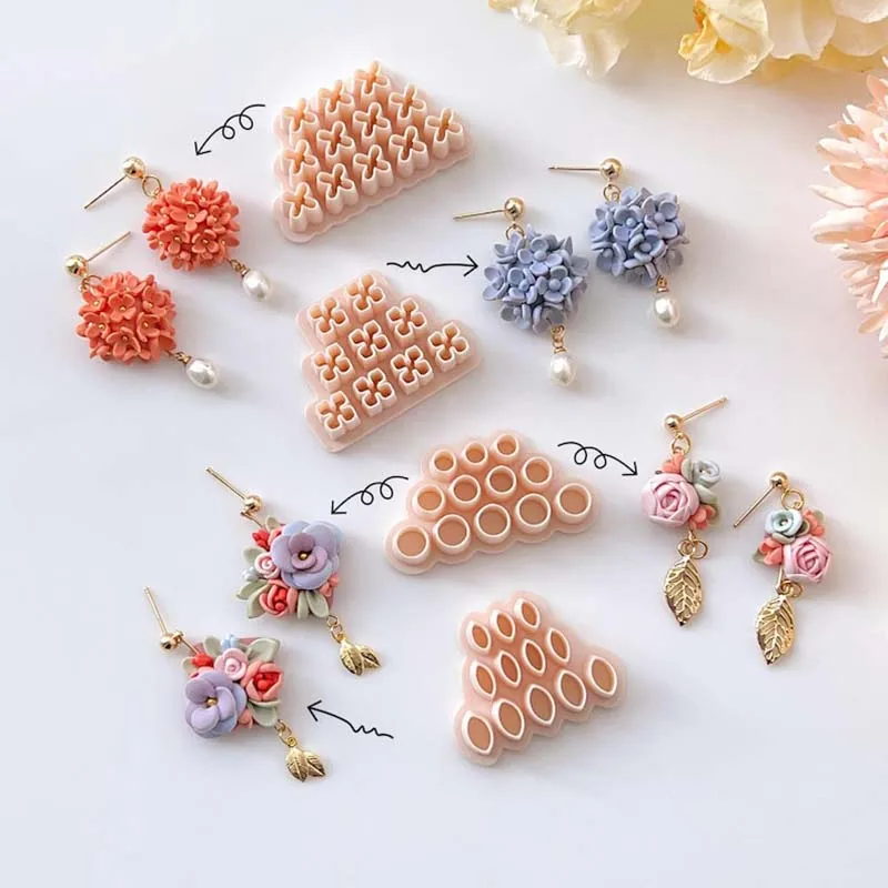 Mini Flower Leaf Petal Polymer Clay Cutters Clay Cutting Molds DIY Hand Tools Polymer Clay Tools Earrings Jewelry Makings