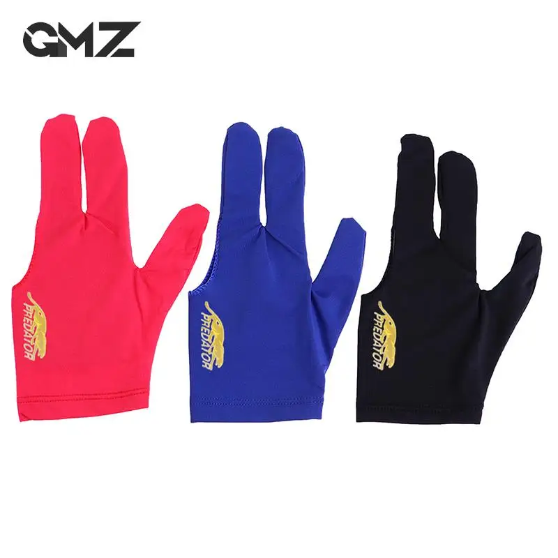 1pc Billiard Glove Three Fingers Snooker Pool Cue Glove Avoid The Pain For Left Hand Leica Fabric Embroidery Billiard Accessory