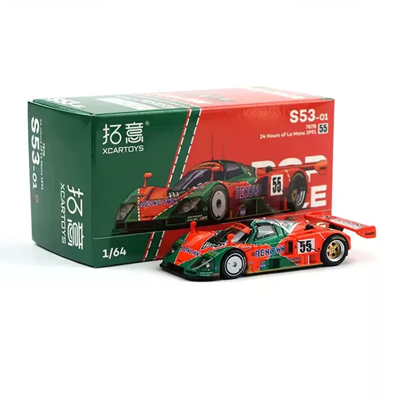 POPRACE 1: 64 Scale 787B No.55 Alloy Racing Car Model Adult Gift Desktop Creative Collectible Toy Scene Simulation